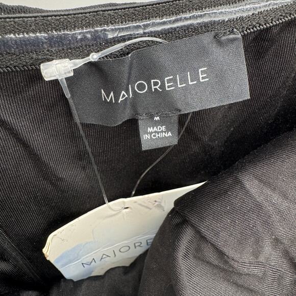 MAJORELLE Giules Gown Dress Black Ruffled Overlay Size Medium NEW NWT - Picture 8 of 11